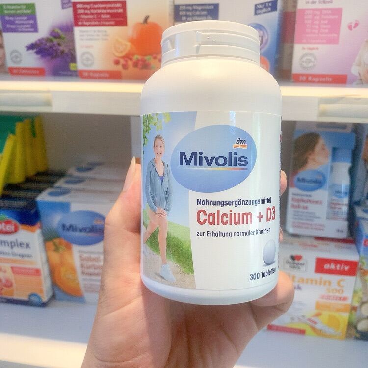 Viên uống bổ sung canxi - calcium + d3 mivolis - lọ 300 viên - hàng nội địa đức