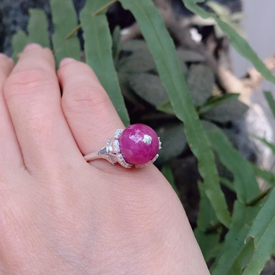 Nhẫn đá ruby 10mm