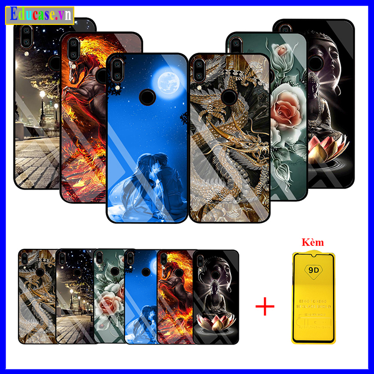 "Combo Ốp lưng Xiaomi Redmi Note 7" "Mặt Kính 3D" Siêu Sắc Nét Viền Dẻo Cao Cấp Chống Va Đập_ Bảo Vệ Điện Thoại Tốt_ Nhiều Hình Ảnh Đẹp Hợp Phong Thủy_ Tặng Kèm Kính Cường Lực Educase.vn