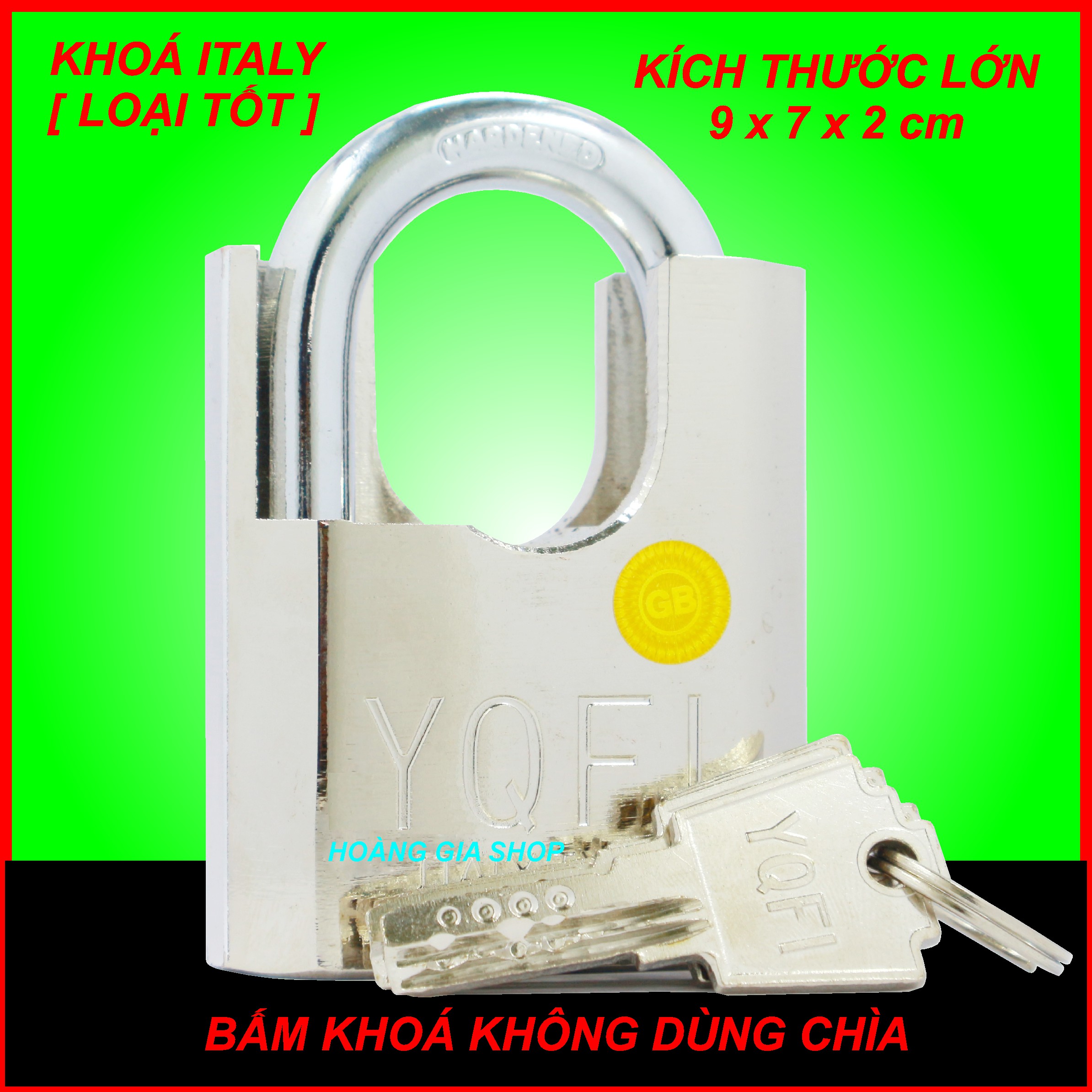 [HCM]Ổ KHOÁ ITALY - BẤM KHOÁ KHÔNG DÙNG CHÌA LOẠI TỐT - KÍCH THƯỚC LỚN 60mm - LÕI ĐỒNG HỢP KIM ổ khoá nhà  ổ khoá cửa Ổ khoá chống cắt loại lớn - o khoa nha o khoa cua khoa chong cat ổ khoá tốt chính hãng italy hoàng gia