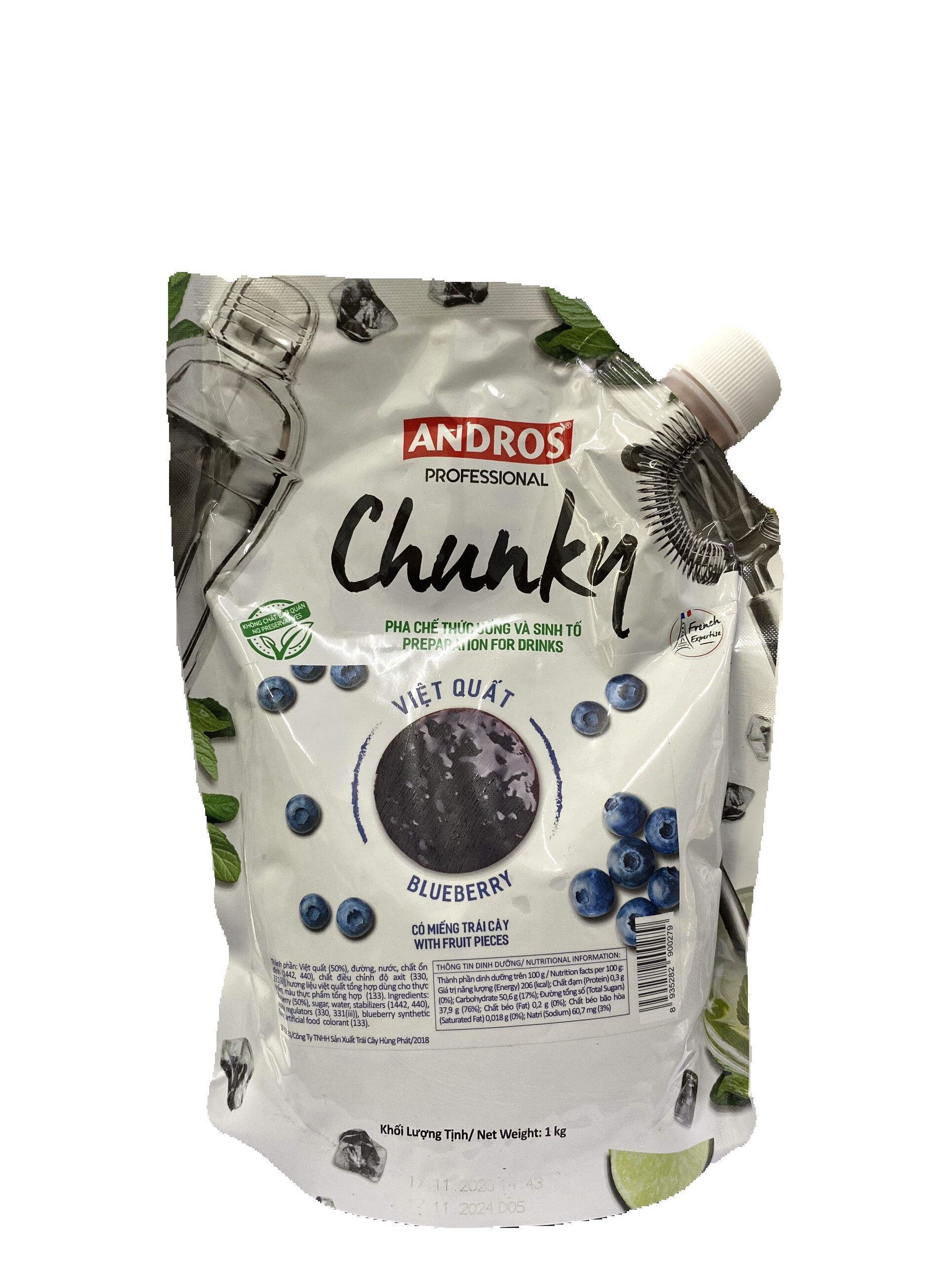 Mứt chunky việt quất túi 1kg siêu ngon siêu rẻ