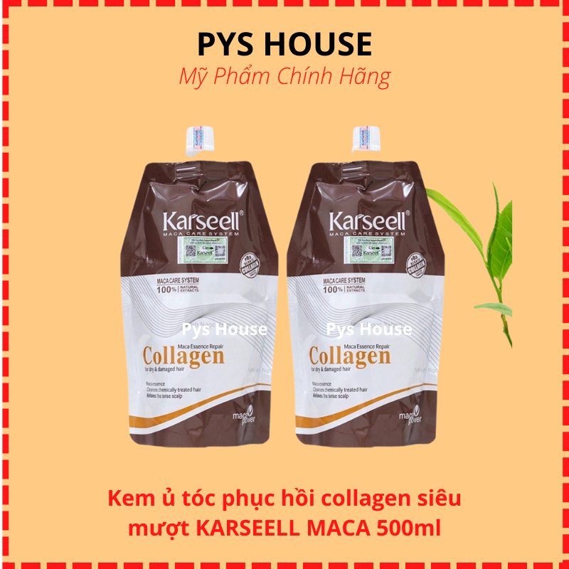 [DẠNG TÚI] KEM HẤP Ủ TÓC COLLAGEN KARSEELL 500ML CHÍNH HÃNG - PHỤC HỒI TÓC HƯ TỔN - KHÔ XƠ - CHẺ NGỌN
