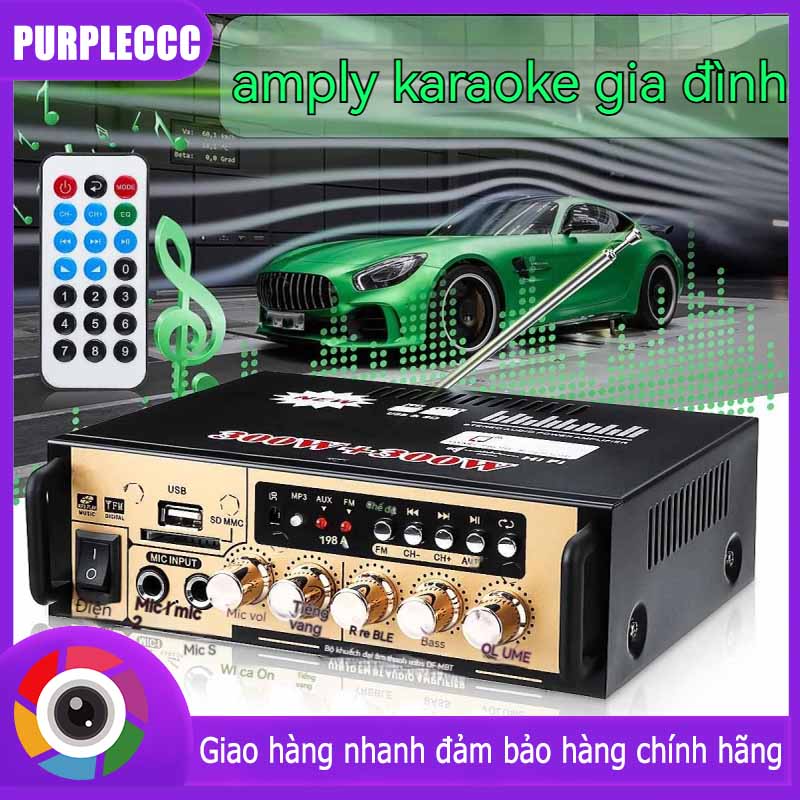 amply mini karaoke gia đình BT198B-B Amly Mini Bluetooth Kết Hợp Ghi Âm , Echo Siêu Mượt Thiết bị khuếch đại âm thanh Chuyên Nghiệp,amly hát karaoke