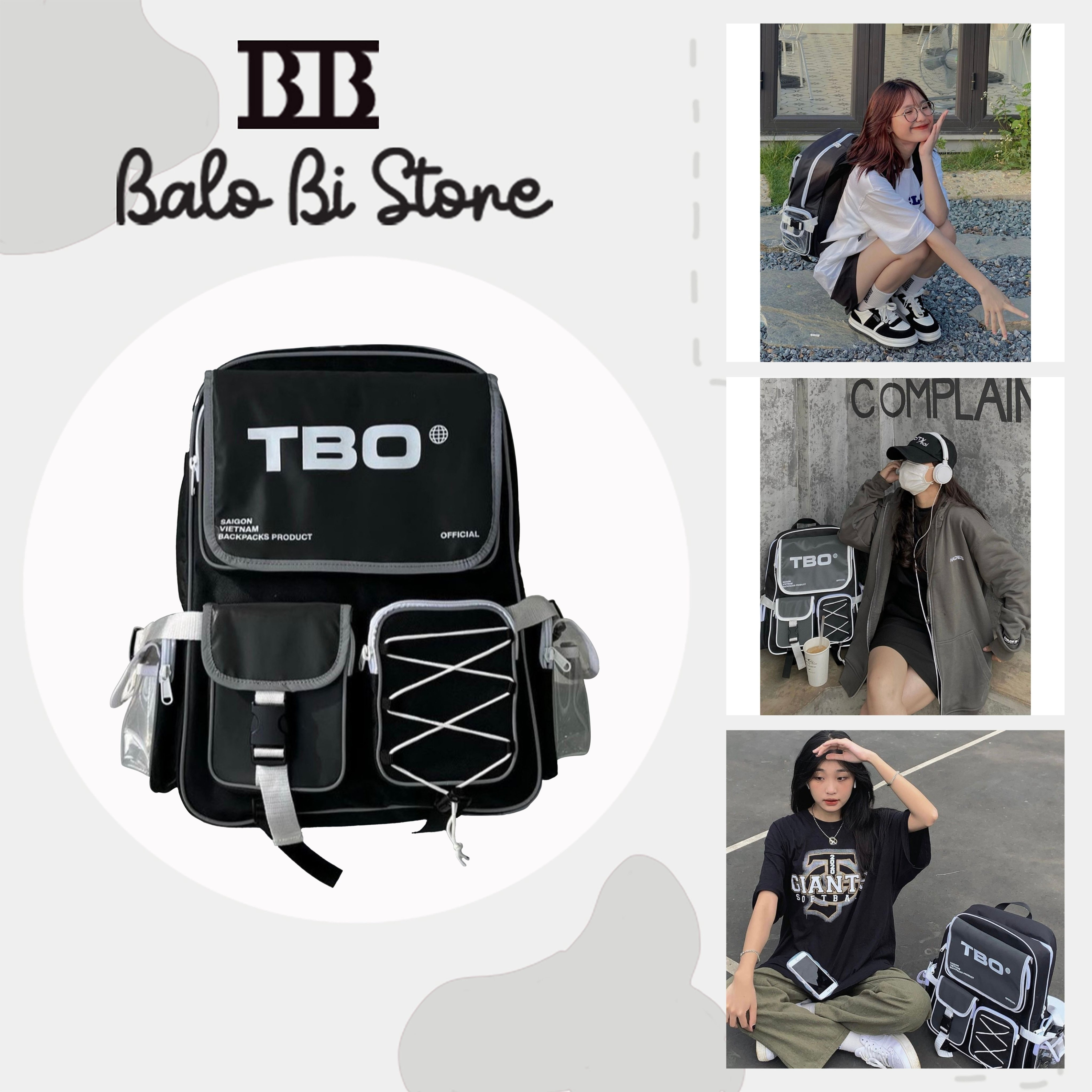 Balo phản quang đi học balo tbo balo tibi ulzzang basic thời trang đi học đi chơi