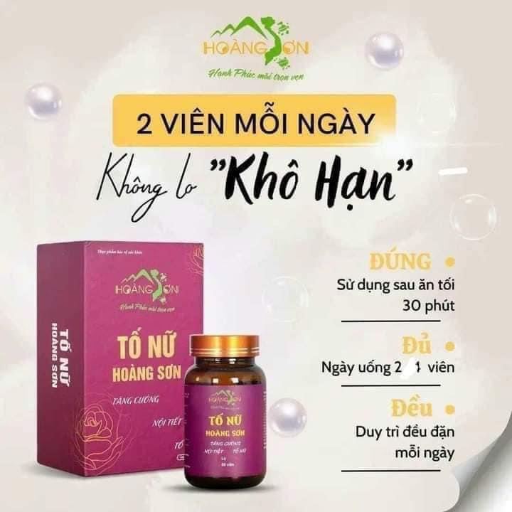 Viên uống tố nữ Hoàng Sơn tăng cường nội tiết tố nữ chống lão hóa lọ 60 viên chính hãng