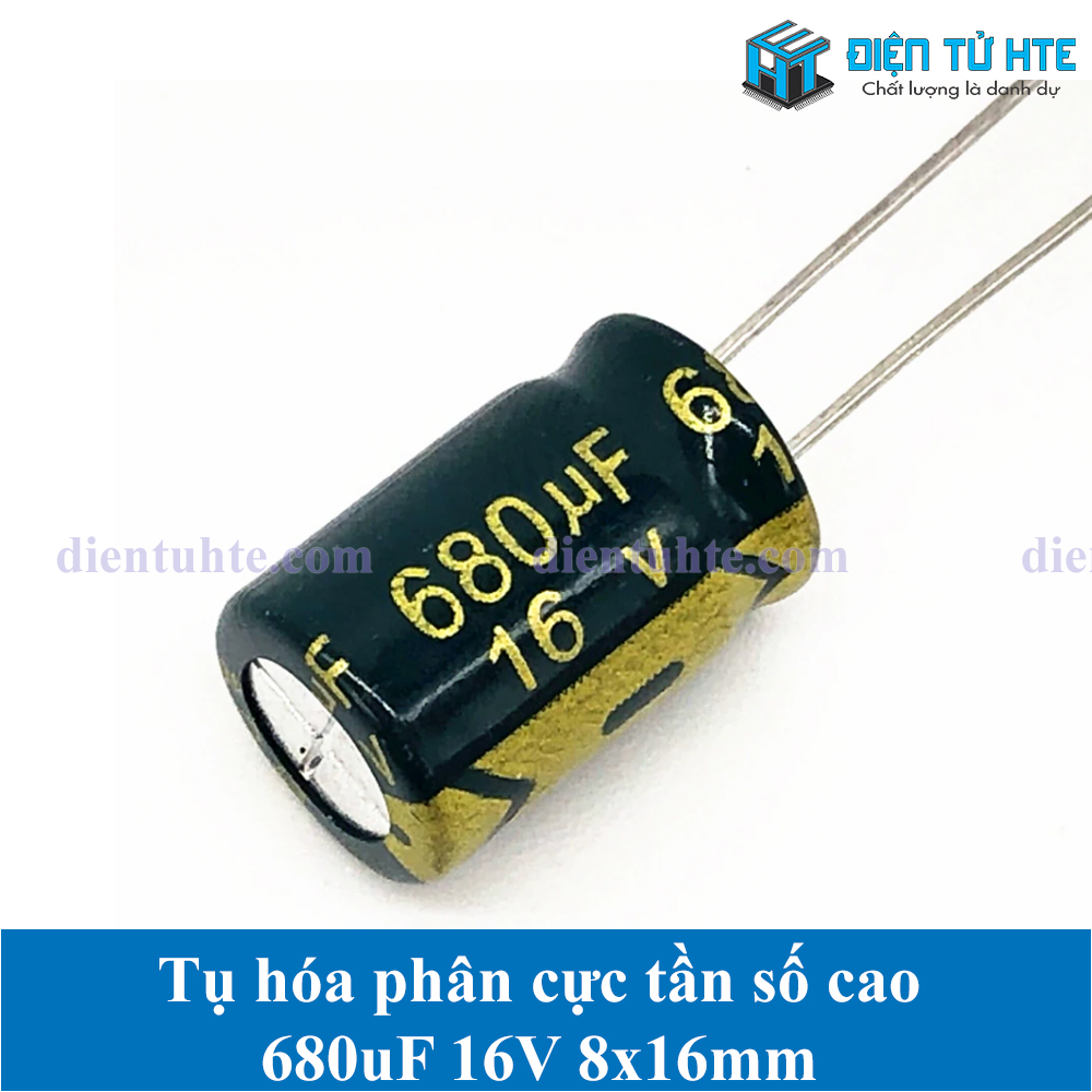 Tụ hóa tần số cao 680uF 16V 8x12mm - Bộ 10 Cái