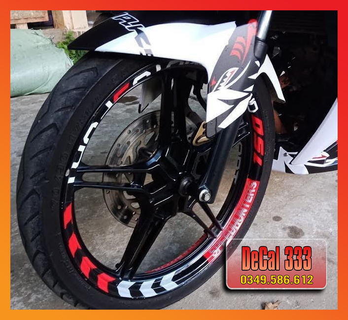 Tem vành xe máy Mẫu SPORTS - MS 809 - Chống Nước, Chống Bay Màu