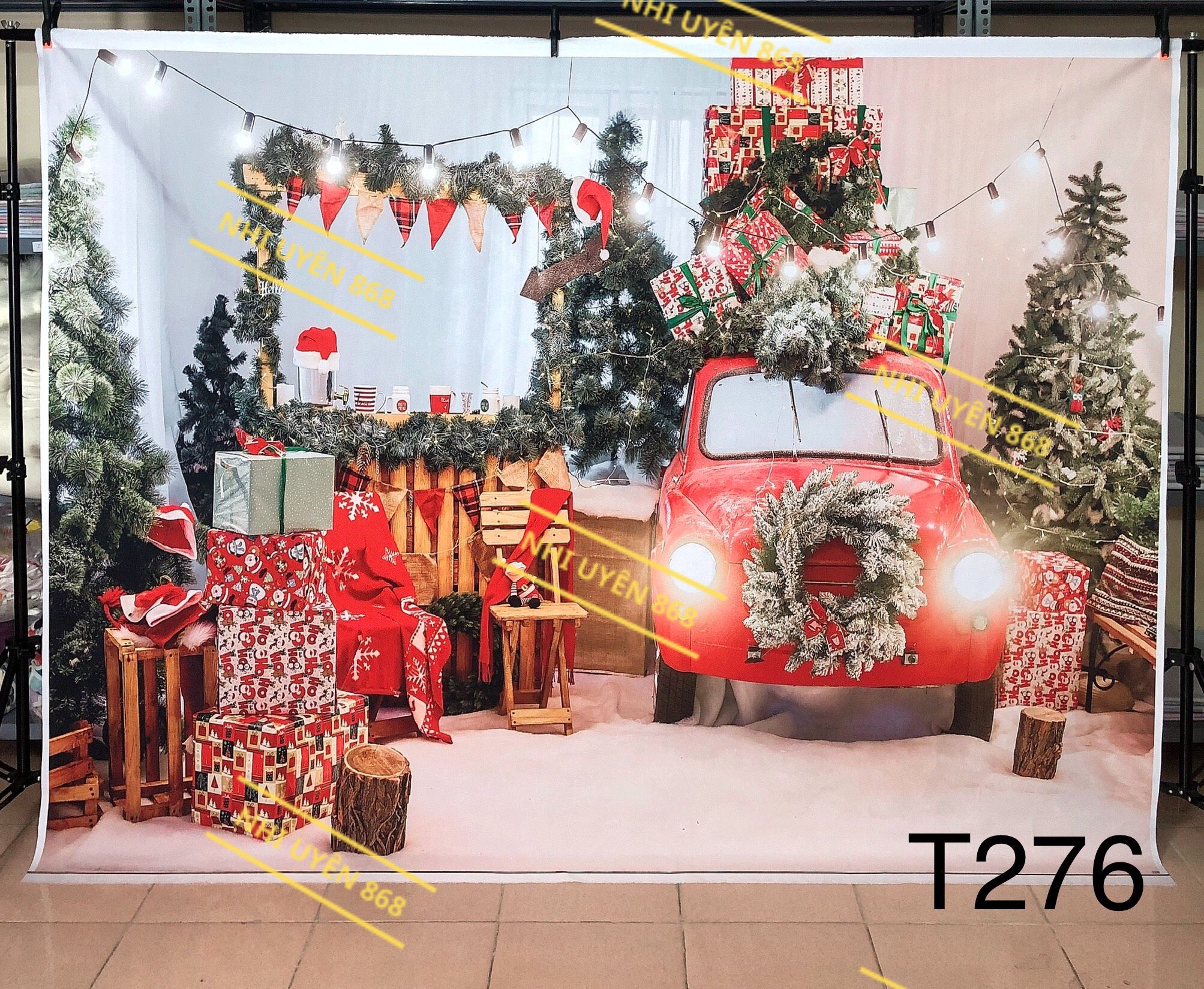 Thảm vải chụp ảnh / Thảm vải treo tường / Tranh vải decor trang trí dịp Giáng sinh/Noel  (mã T267)