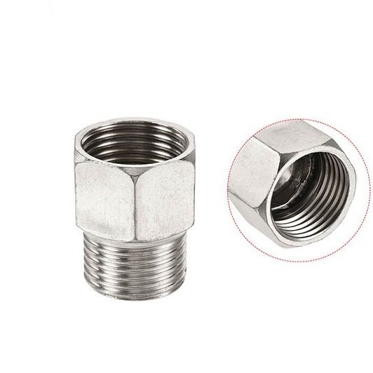 Nối ren trong ren ngoài 21, lơ chuyển răng trong ren ngoài 27 21 inox bóng
