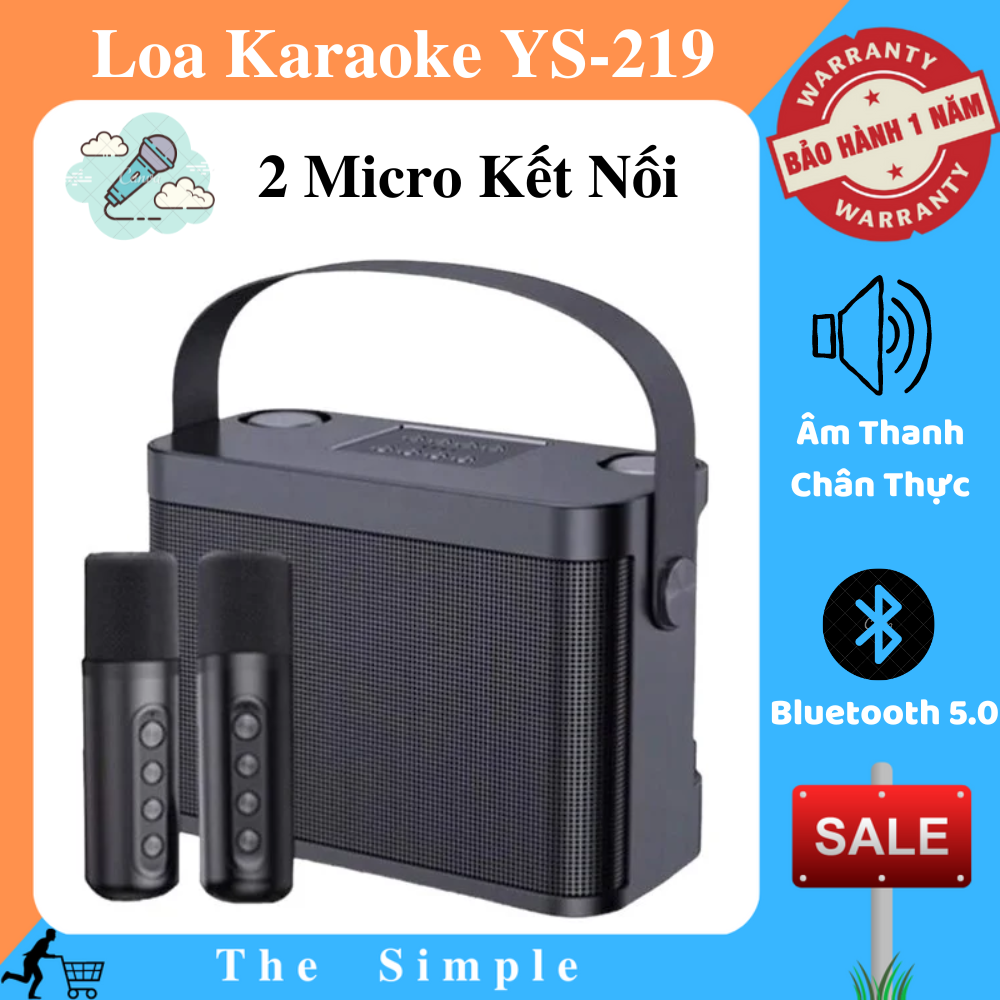Loa Karaoke Kèm 2 Micro Không Dây YS 219 - Loa Xách Tay Du Lịch , Chất Âm Cực Hay - Hiệu Ứng Đổi Giọng - Nhiều Màu Sắc - Kết Nối Bluetooth 5.0 Hát Karaoke Cực Hay - Âm Thanh Chân Thực