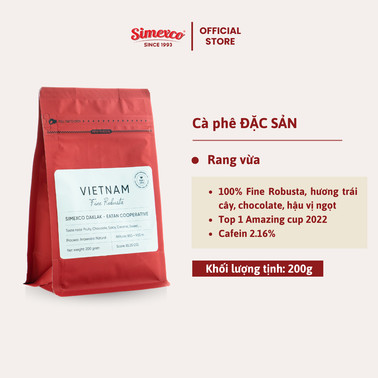 Cà phê đặc sản Fine Robusta - Simexco