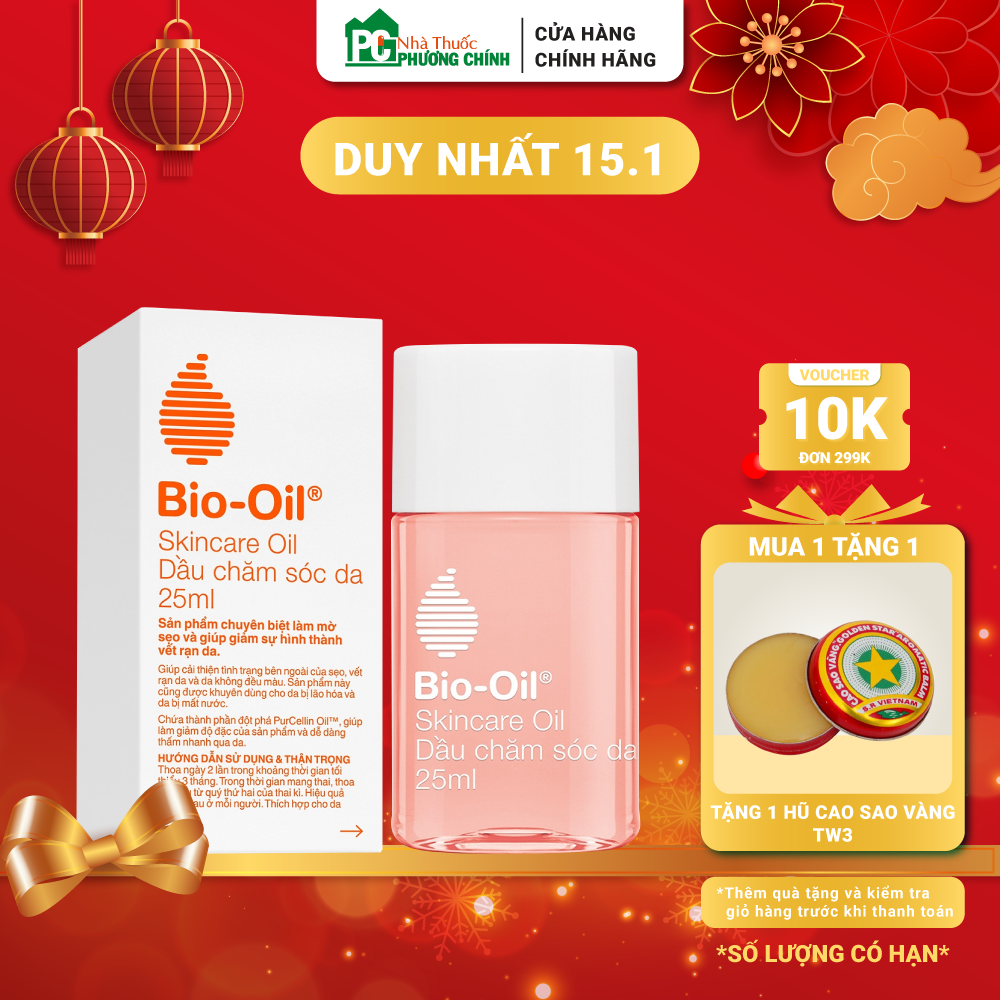 Dầu Rạn Da Bio Oil - Giảm Rạn Da, Mờ Sẹo Và Làm Đều Màu Da (Hộp 25ml/60ml/125ml)