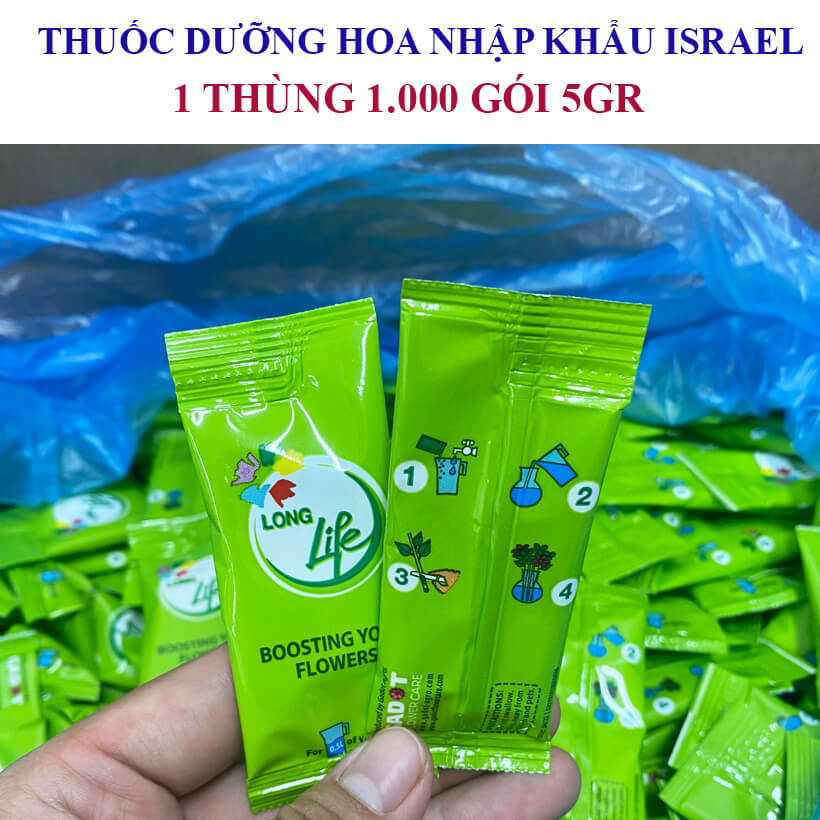50 GÓI THUỐC CẮM HOA LÂU TÀN NHẬP KHẨU ISRAEL HIỆU LONLGLIFE LÀ  BÍ QUYẾT GIÚP HOA TƯƠI GẤP 2 LẦN VÀ 15 NGÀY KHÔNG THAY NƯƠC