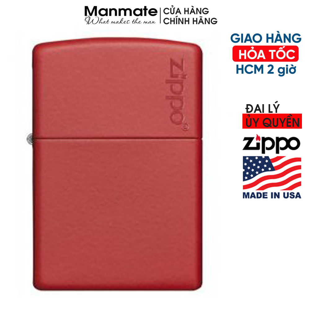 Zippo chính hãng mỹ Logo đỏ (made in usa) - Manmate Zippo (không bao gồm xăng)