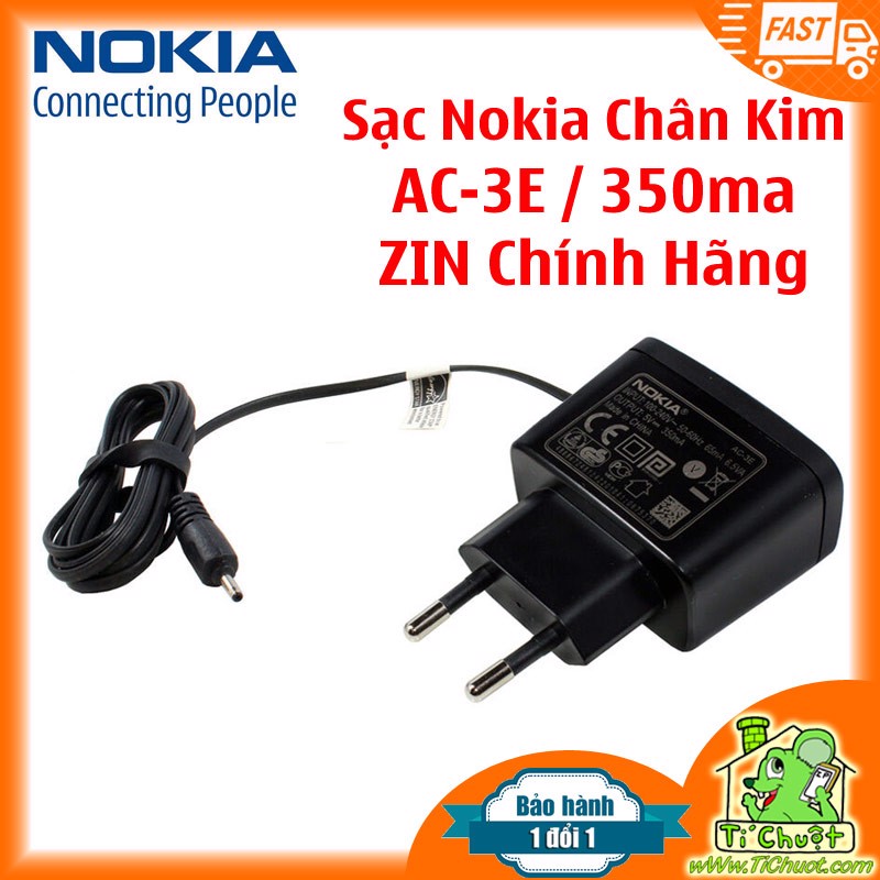 Sạc Chân Kim Chuôi Nhỏ Cho Điện Thoại Nokia 1200, 1280, 6300, E72, E71, E63, N72, 5310..... [Bảo hành 1 ĐỔI 1 trong 3 tháng]