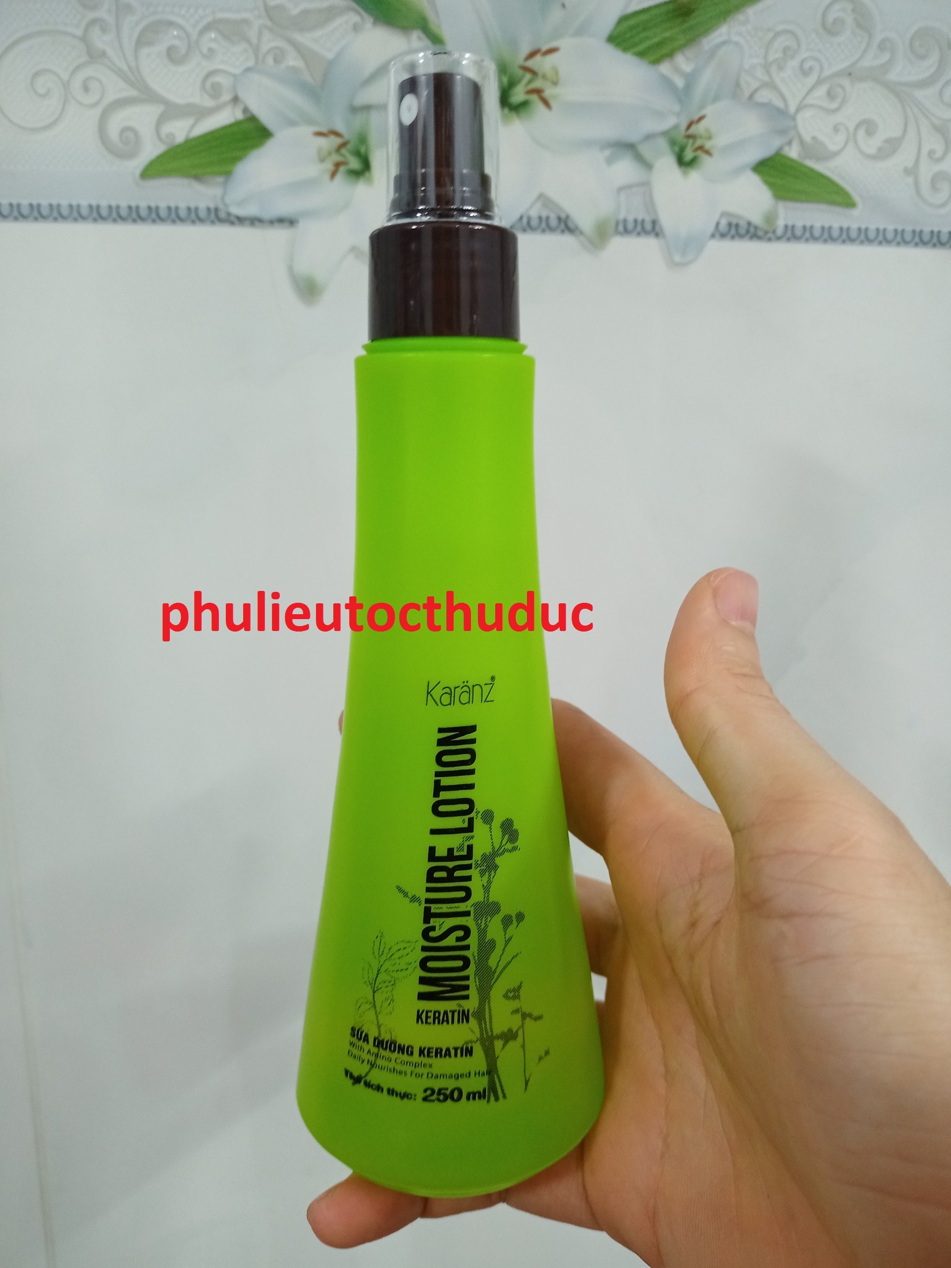 Xịt dưỡng tóc collagen chai xám Karanz thể tích 250ml