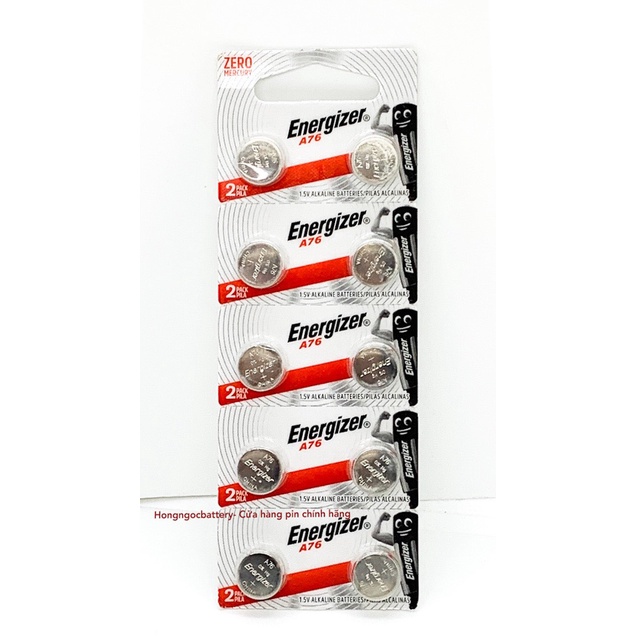 Vỉ 10 viên pin lr44 , pin a76 , pin ag13 1,5v energizer - hàng chính hãng