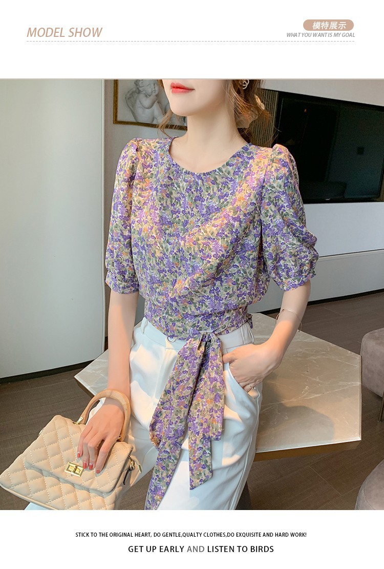 [HCM]ÁO HOA CROPTOP THẮT NƠ EO XINH SẮN