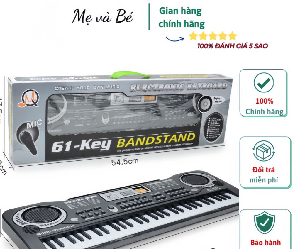 Đàn Piano Cho Bé - Đồ chơi đàn kèm míc có loa cực to giúp bé giải trí 6 bàn phím kèm mic 6 bài hát và 16 tone nhạc