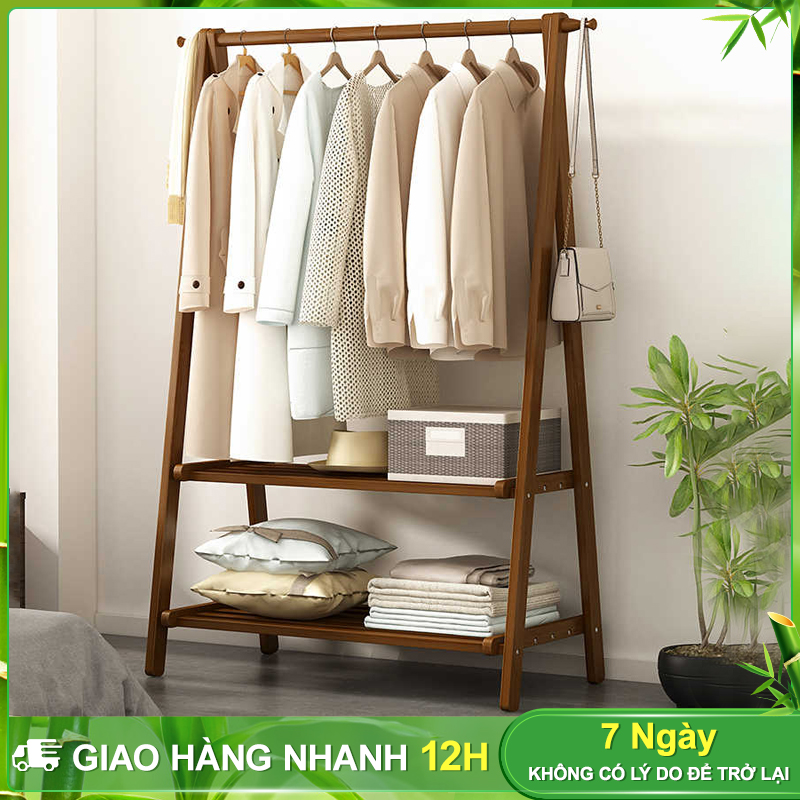 BOHO Kệ Treo Quần Áo Có thể gập lại chất liệu gỗ thông cao cấp