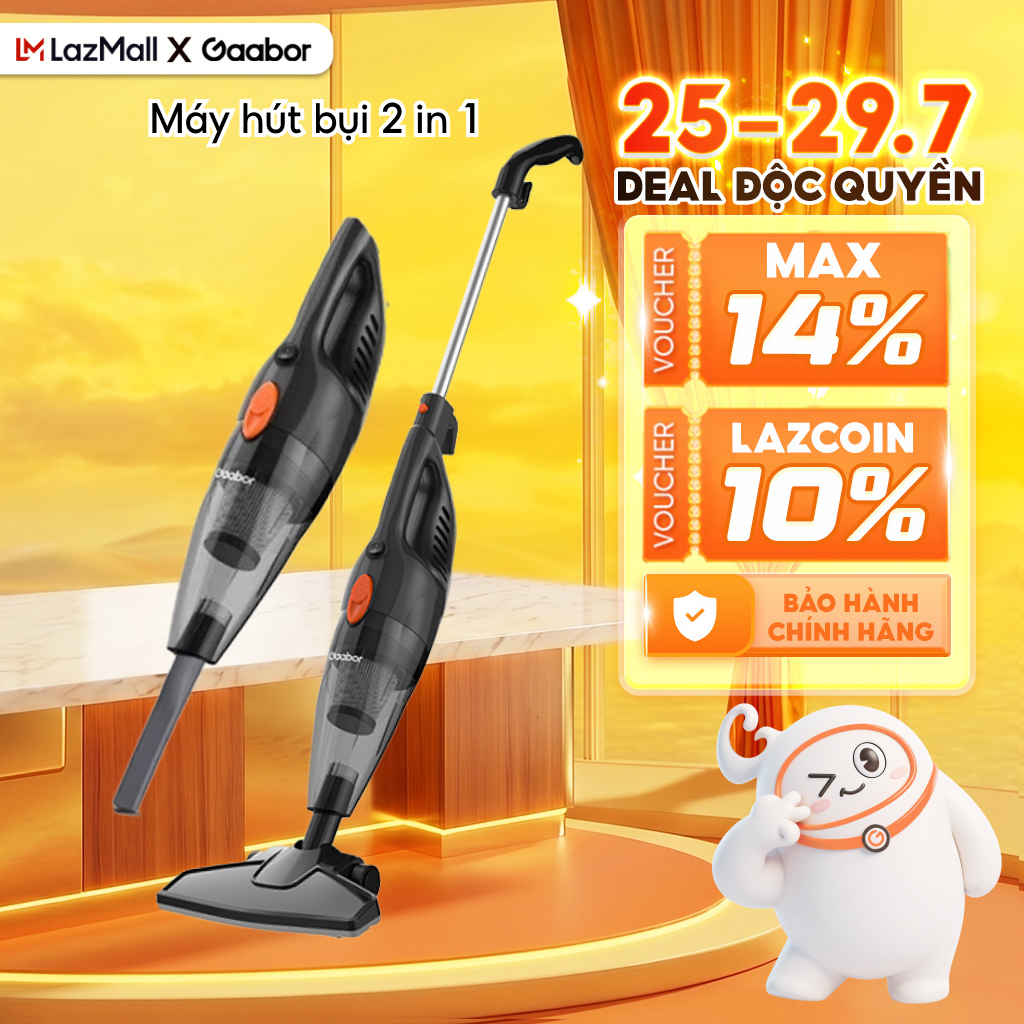 Máy hút bụi cầm tay 2 đầu hút tiện lợi Gaabor GVCW-M15AS lực hút 16000Pa - Bảo hành 12 tháng 1 đổi 1