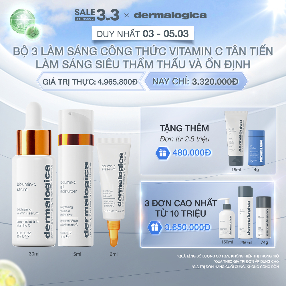 Bộ 3 làm sáng da công thức Vitamin C tân tiến - Dermalogica Biolumin-C Trio