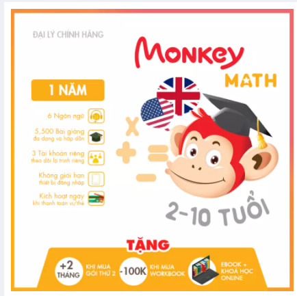Monkey math 1 năm - toán tiếng anh cho trẻ