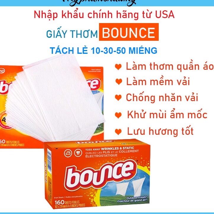 Giấy thơm quần áo bounce mỹ * hàng tặng