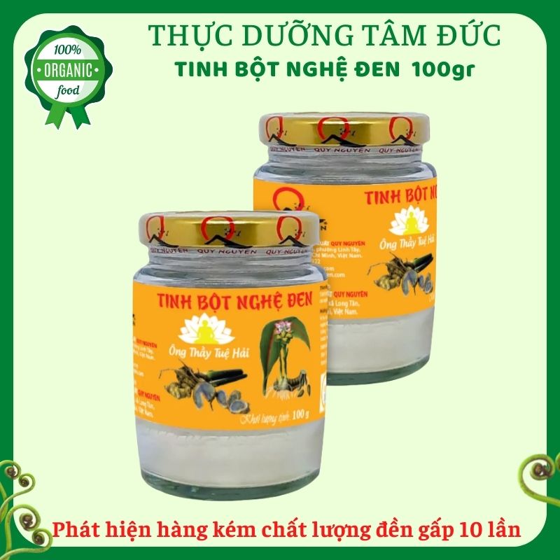 Tinh bột nghệ đen Quy Nguyên hũ 100g Tâm Đức TN08 Bột nghệ đen nguyên chất Ông thầy Tuệ Hải