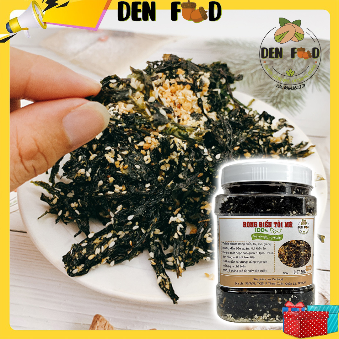 500g Rong biển cháy tỏi mè, rong biển trộn cơm ăn liền
