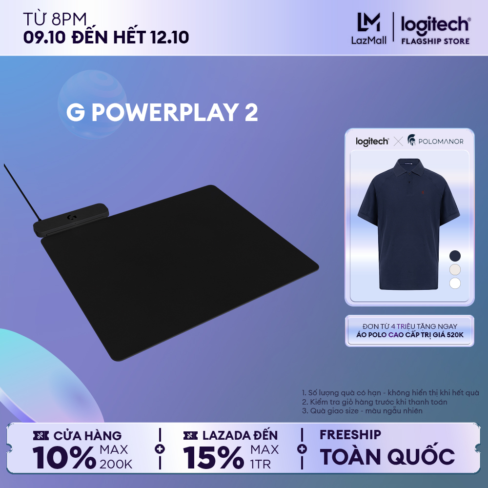 Bàn di chuột Gaming sạc không dây Logitech G PowerPlay 2 Wireless Charging