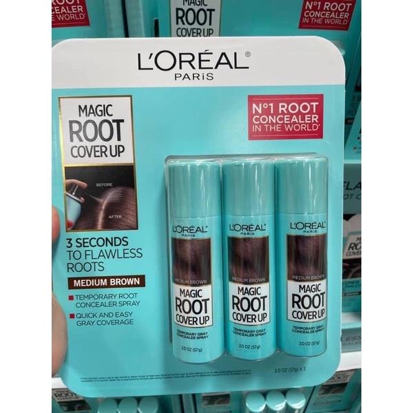 Mua tại Mỹ - Xịt nhuộm phủ chân tóc bạc tạm thời Loreal Paris Magic Root Cover Up