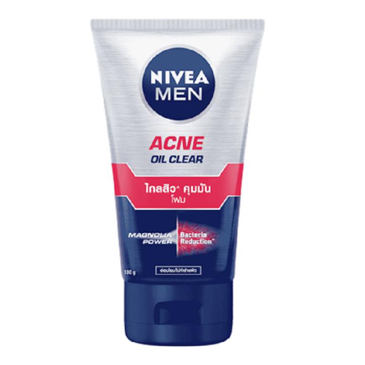 Sữa rửa mặt Nam kiềm dầu, ngừa mụn Nivea Men Acne Thái Lan 100G