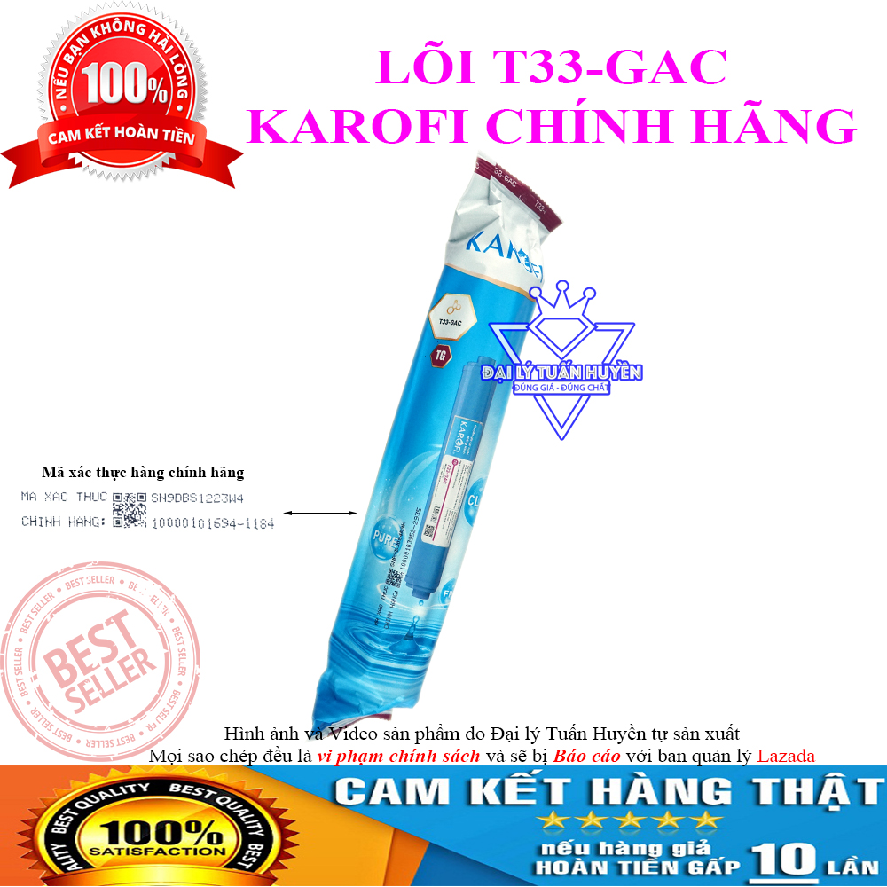 Lõi lọc nước gac-t33 karofi chính hãng - lõi lọc nước khoáng chức năng số 5/6/7/8/9