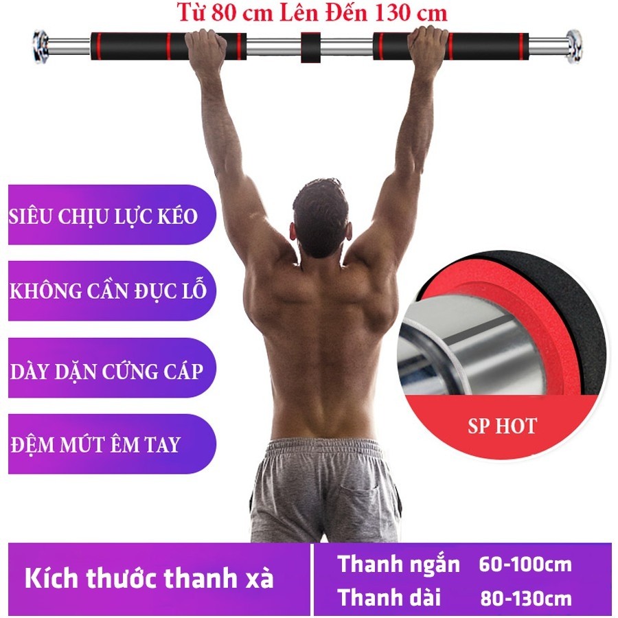 Xà đơn treo tường 80-130cm hàng chính hãng, giao nhanh xà đơn gắn cửa 80cm 130cm giá tốt t10/2023 xà đơn treo tường inox 80cm-130cm