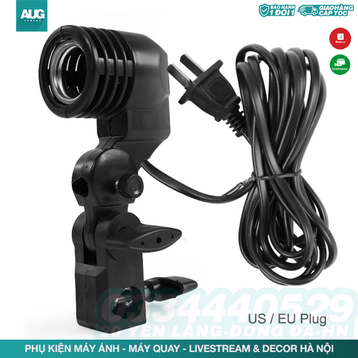 Đui đèn E27 chụp ảnh với ô phản chiếu ánh, ô sáng mềm, hộp chụp sản phẩm - Chuôi Đèn Led Studio E27 Studio Chụ