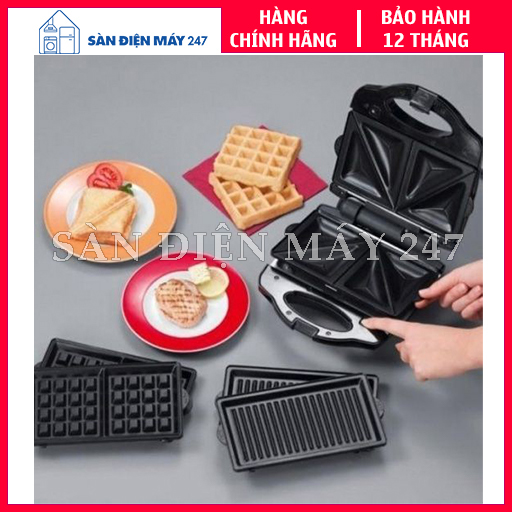 Máy nướng bánh mỳ sandwich Tiross 3 trong 1 TS513 (Hàng cao cấp) - Phân Phối Chính hãng - Bảo Hành 12 Tháng Toàn Quốc.