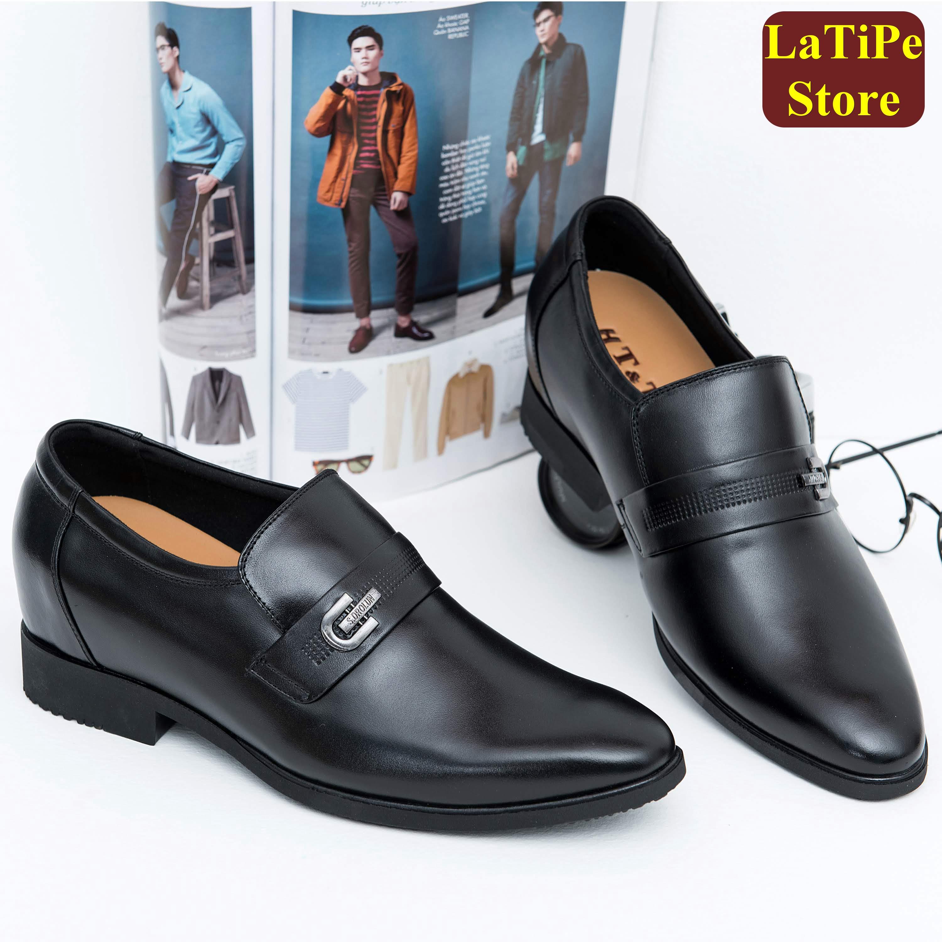 GIÀY NAM TĂNG CHIỀU CAO DA THẬT CAO 6CM ĐẾ CAO SU CHỐNG TRƯỢT BẢO HÀNH 12 THÁNG - GIÀY NAM THỜI TRANG HÀN QUỐC - GIÀY CÔNG SỞ NAM - GIÀY TÂY NAM CÔNG SỞ - GIÀY NAM ĐẸP - GIÀY DA NAM CAO CẤP LTP-TCC MÀU ĐEN
