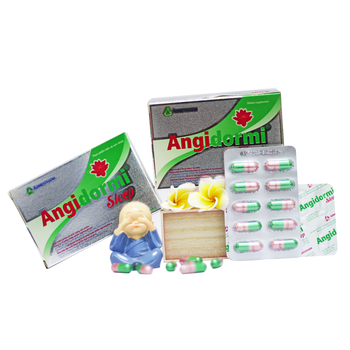 Viên uống ngủ ngon giấc angidormi s.l.e.e.p - hộp 100 viên - lạc tiên - vông nem - tâm sen