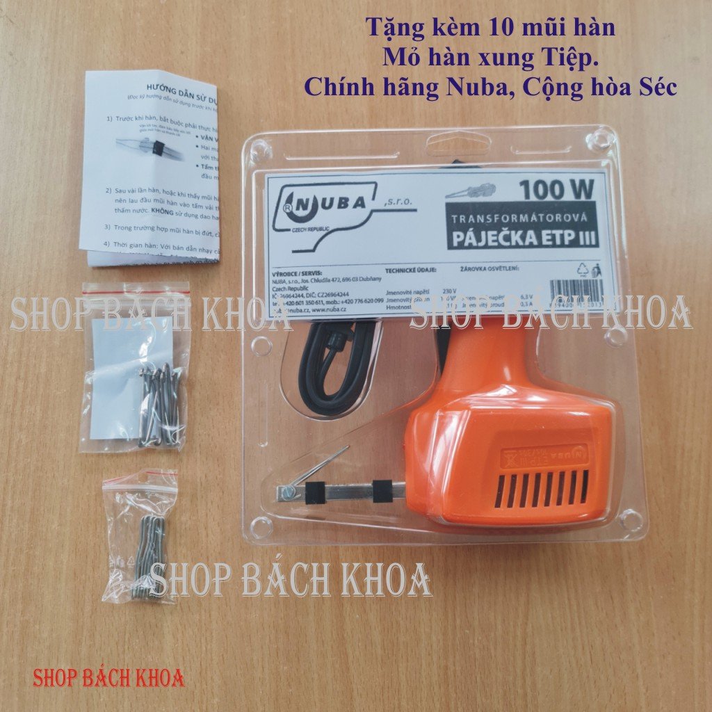 Tặng 10 mũi hàn. mỏ hàn xung tiệp 220v 100w. hàng chính hãngg - shop bách khoa.