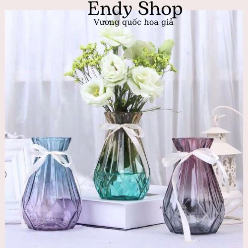 Bình cắm hoa lọ cắm hoa thủy tinh đa giác trang trí nhà cửa, decor phòng - Endy Shop