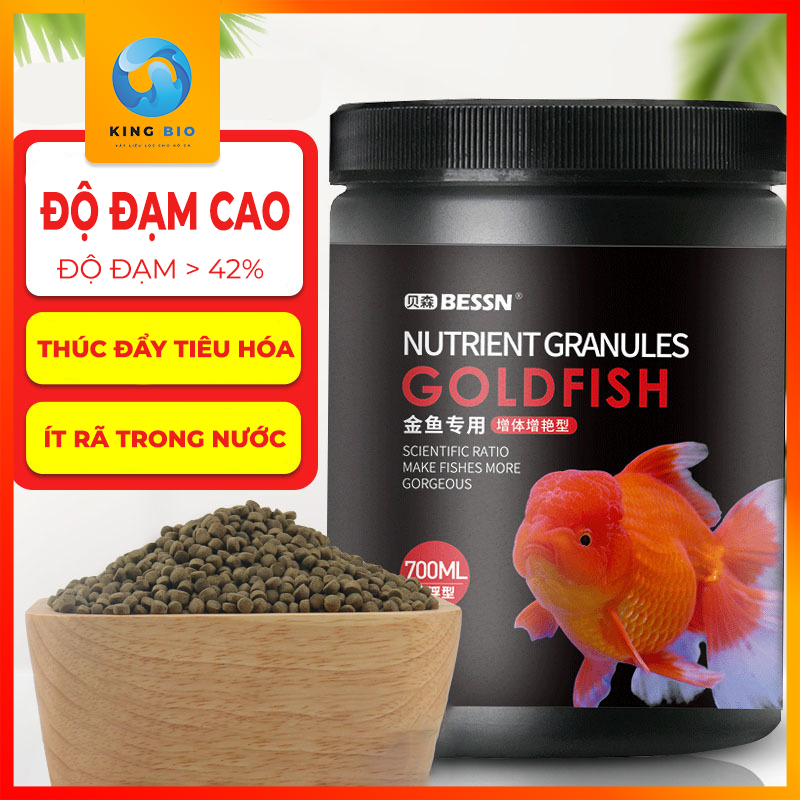 Cám Bessn thức ăn giàu đạm, tảo xoắn và Vitamin cho cá vàng hạt 1.5mm Hộp 700ml