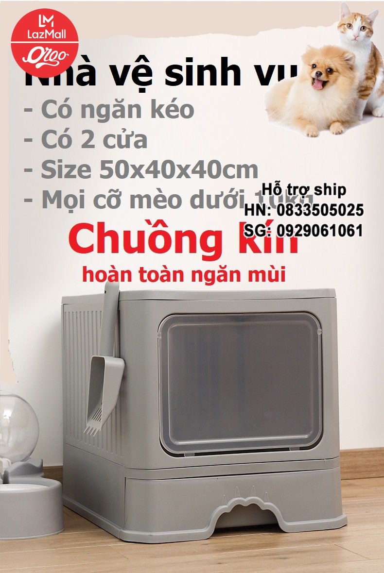 Nhà vệ sinh cho mèo vuông