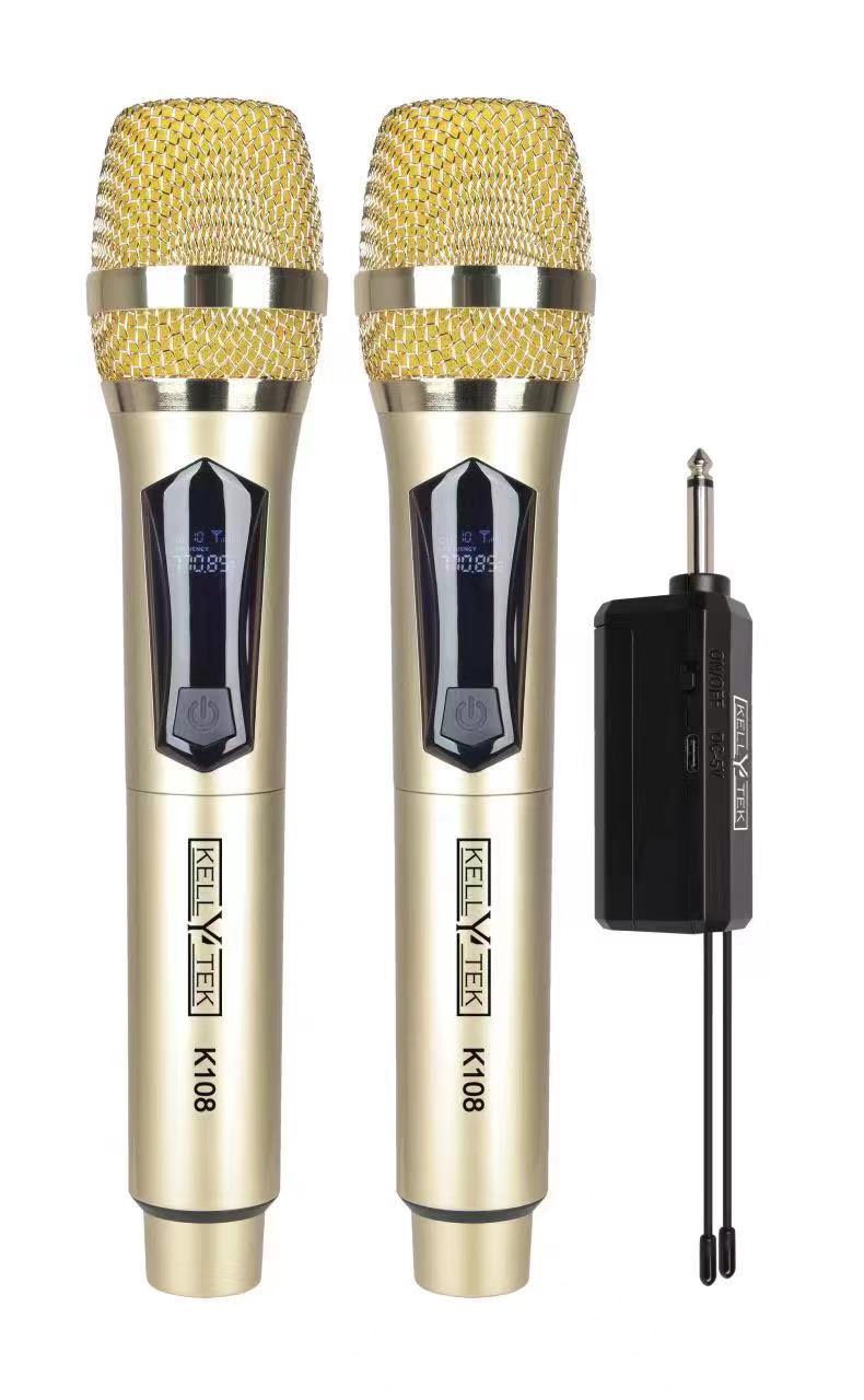 Bộ 2 micro không dây kellytek k108 / w003 / k58 mic cao cấp hát karaoke chuyên nghiệp - bảo hành 12 tháng