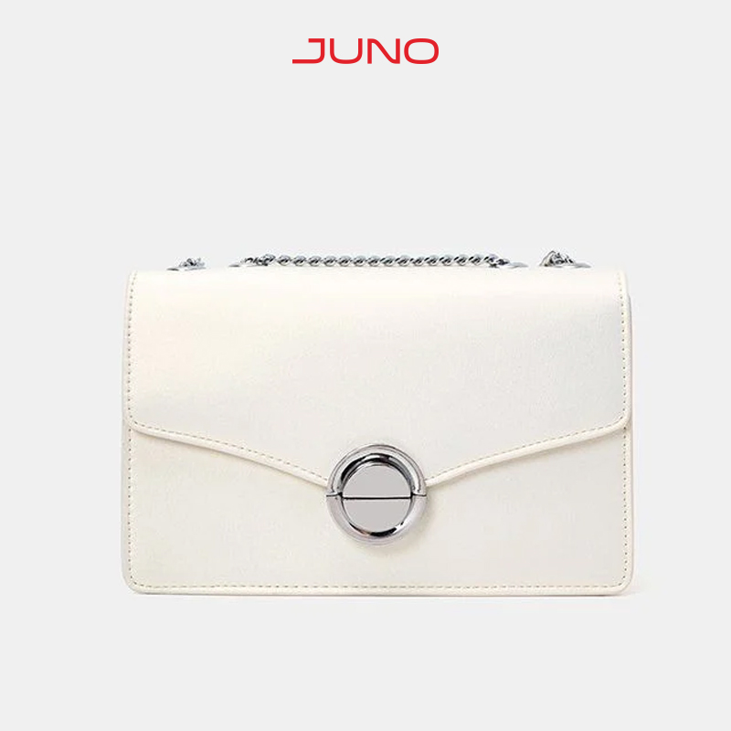 Túi xách nữ thời trang juno cỡ nhỏ nắp gập gắn khoá trang trí txn598