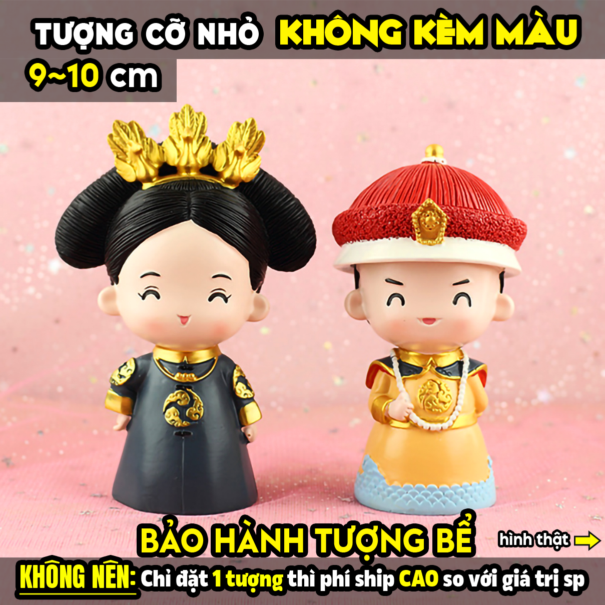 Tượng tô màu chọn mẫu, THIÊN TỬ VÀ NÓC NHÀ, size L, tượng thạch cao (Không kèm màu), tô tượng