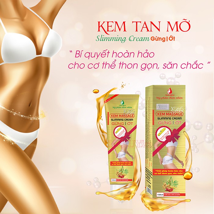 [HCM]Kem Massge Tan Mỡ Bụng Gừng Ớt Ngân Bình Kem Massage Giảm Mỡ Toàn Thân Không Tác Dụng Phụ