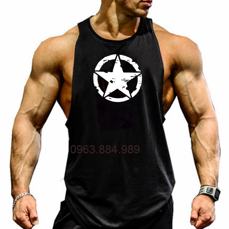 Áo ba lỗ chất cotton A.101 cho anh em tập GYM, chơi thể thao