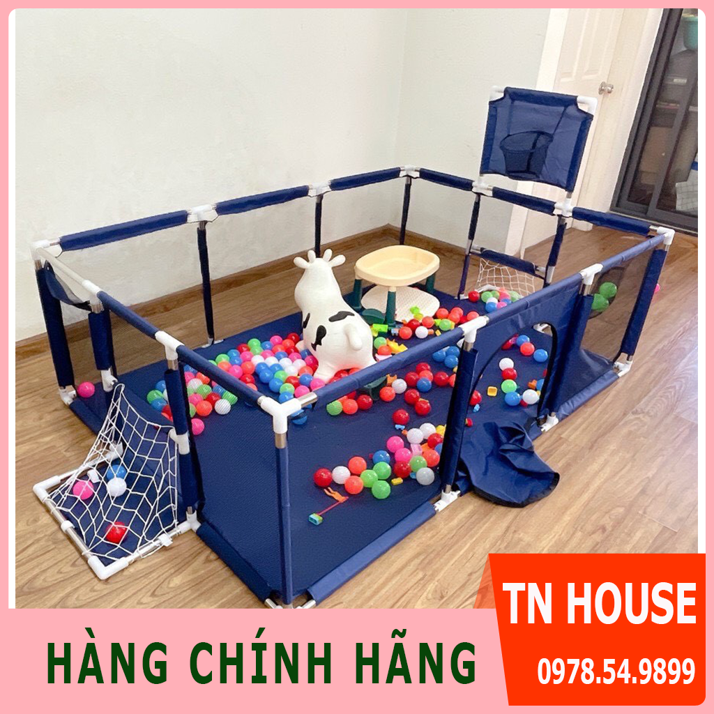 Quây bóng cho bé, nhà bóng cho bé, lều bóng cho bé hình chữ nhật kèm bóng rổ và gôn bóng KG01