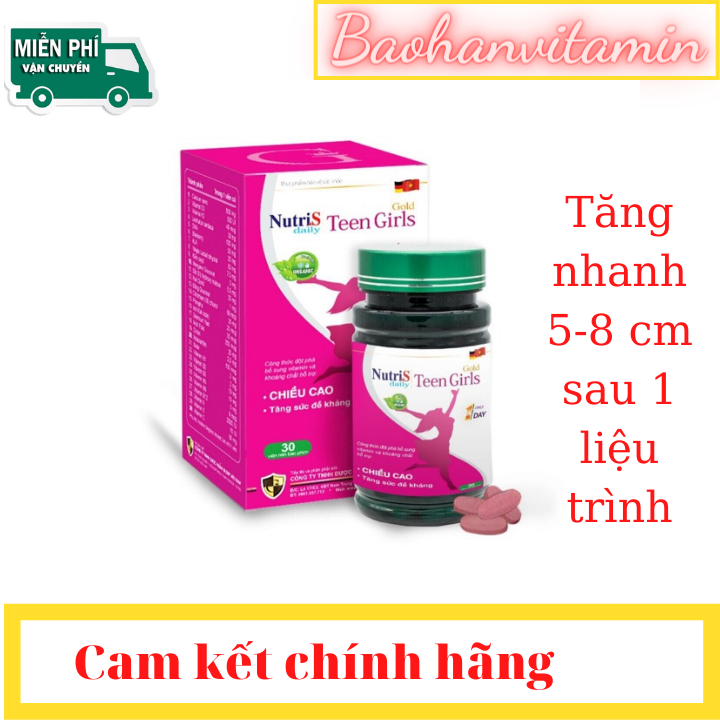 ( 6 hộp ) Tăng chiều cao ở tuổi dậy thì cho bé gái, nữ Nutri Daily Gold teen girl baohanvitamin